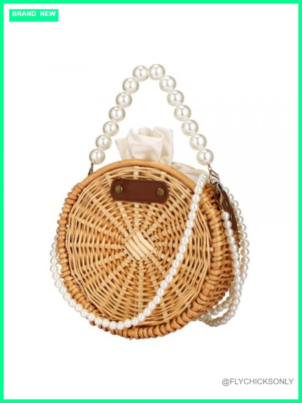Hand-woven Rattan Straw Tote Bag - Summer Beach Purse